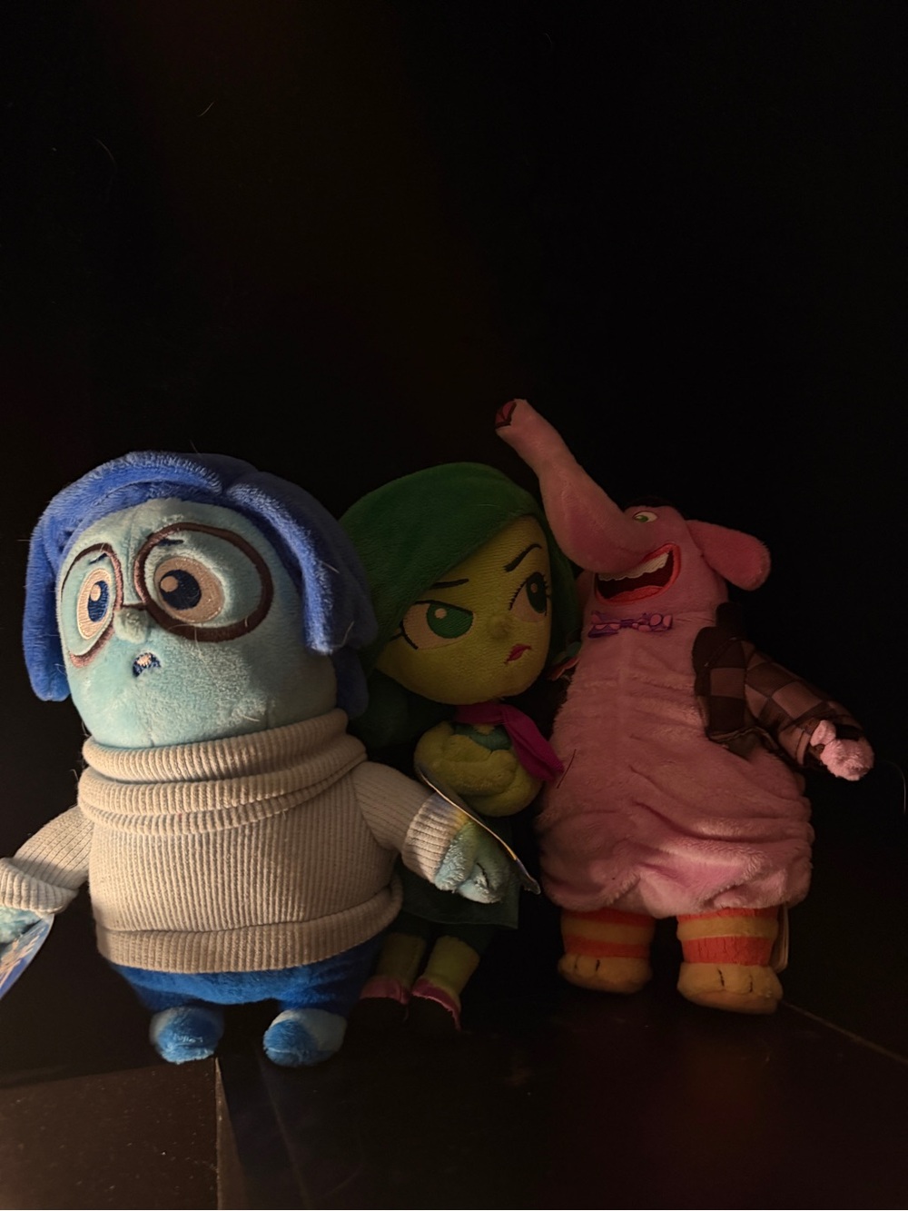 Inside Out Plush Toy Set - Sadness, Disgust, Bing Bong - Blue/Green/Pink